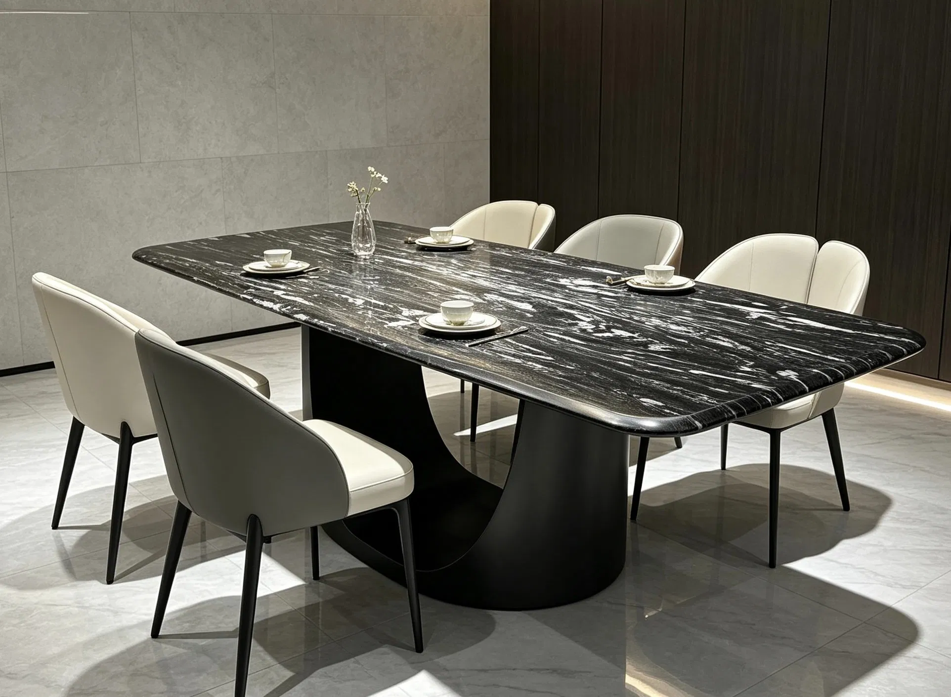 Luxury Stone Coffee Table Set Modern Living Room Round &amp; Oval Side Table Furniture