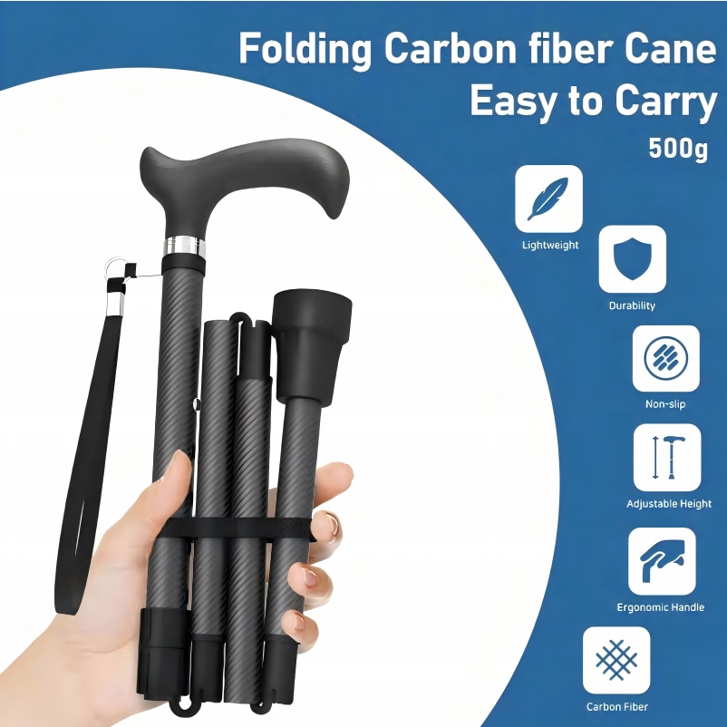 Stable Carbon Fiber Walking Aid for Outdoor Hiking and Daily Mobility Equipment