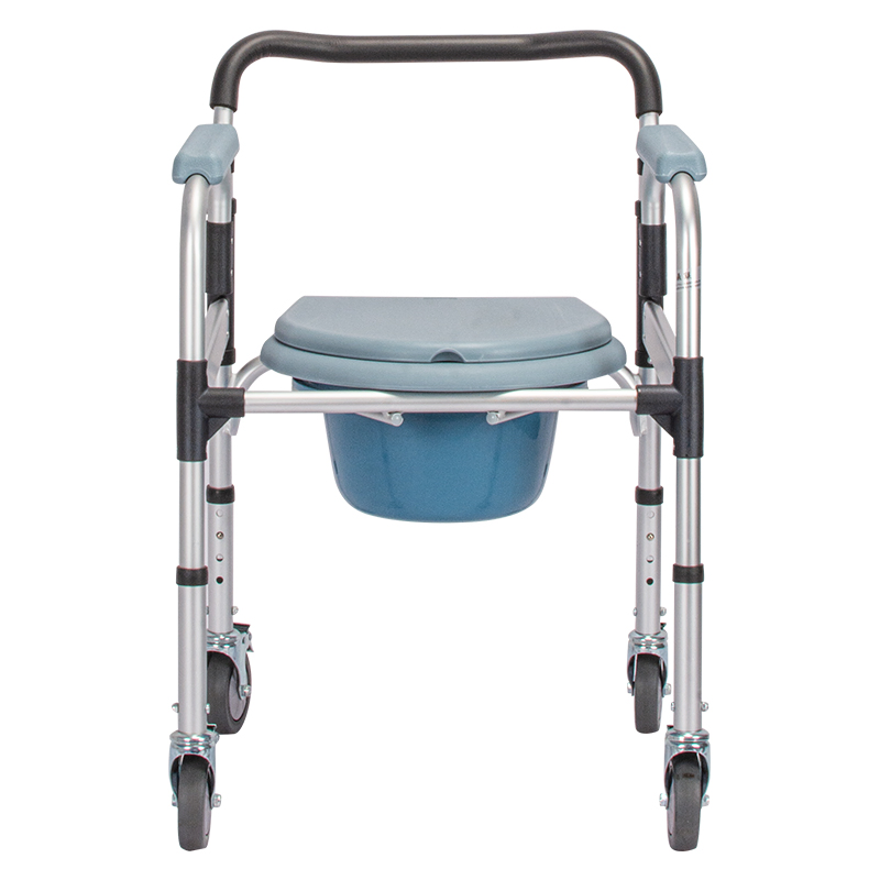 Dl-6023 Flip Design Medical Toilet Elderly/Adult/Patient Rolling Wheelchair Commode Toilet Wheel Chairs for Disabled