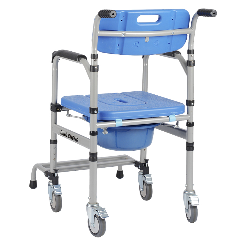 Dl-6022t Original Wheelchair Bed Side Patient-Transfer-Chair Portable Commode Wheel Manual Walker Rollator Toilet Chair for Elderly