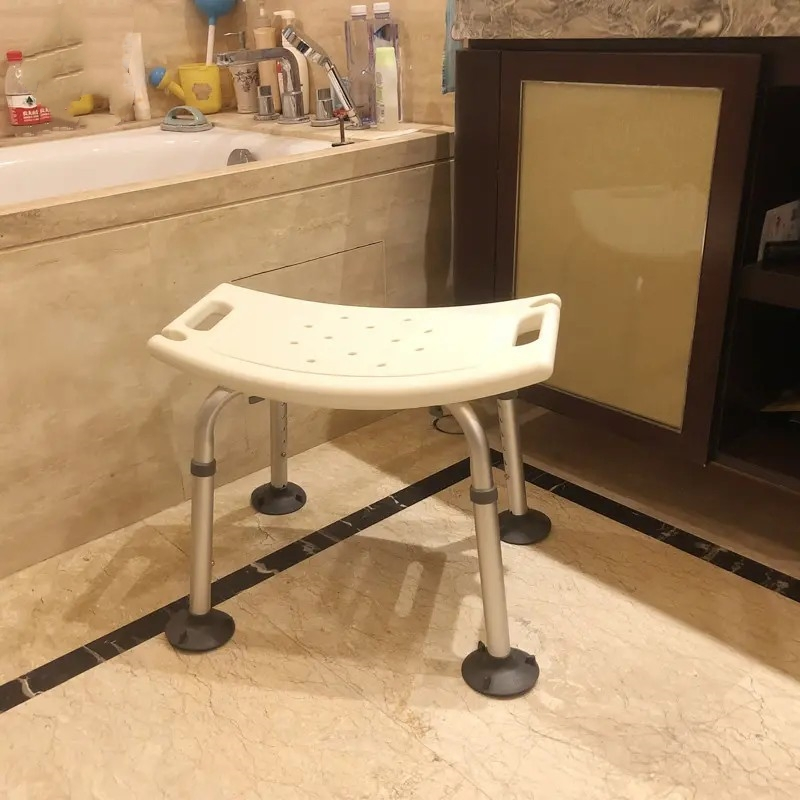 Non Slip Bath Chair Bench Aid Bathroom and Shower Chair Folding Chairs Stool Height Adjustable Toilet Seat for Elderly