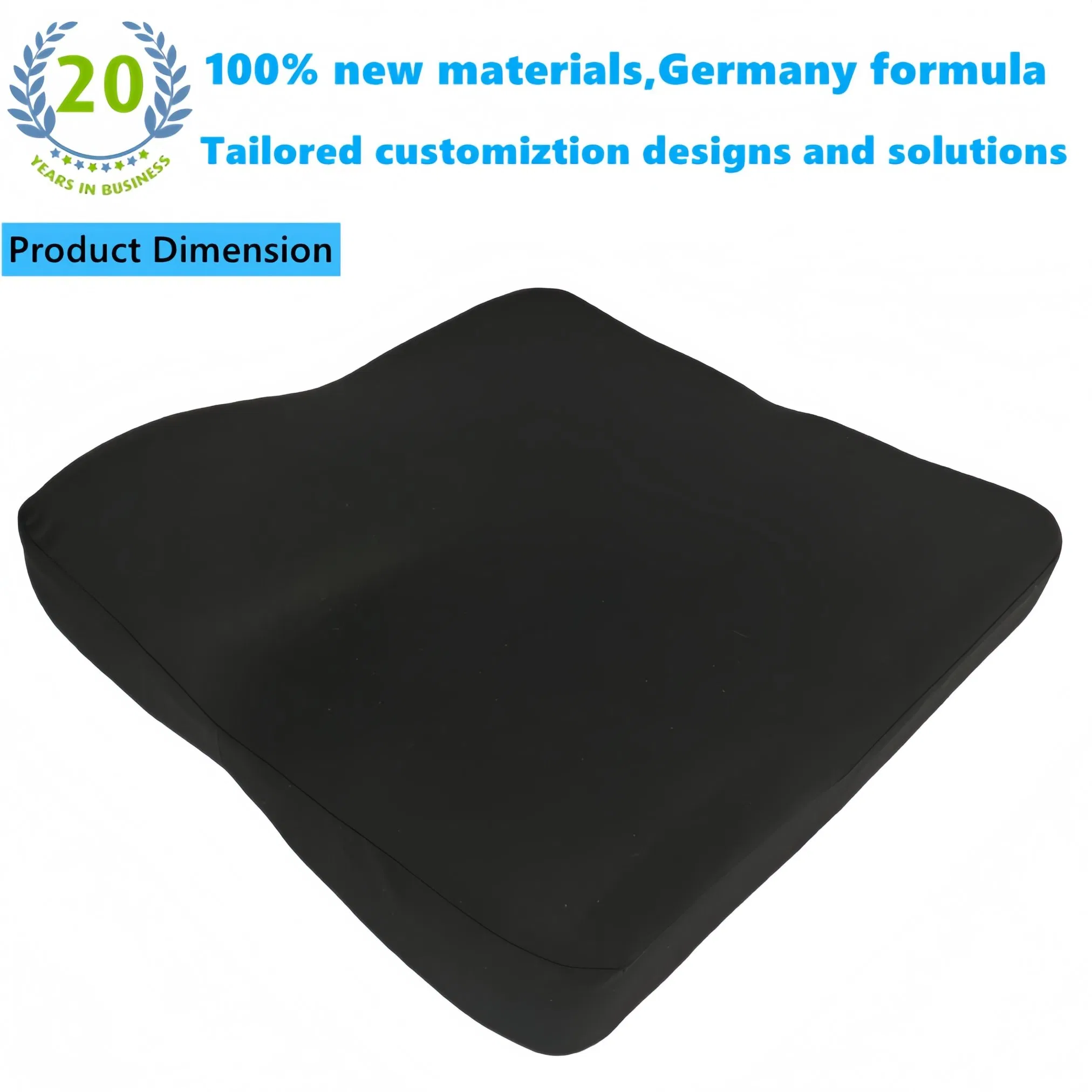 Custom Soft Gel Wheelchair Seat Cushion for Bedsore Relieve Sciatica Pain Chair Cushion with Anti-Slip Cover