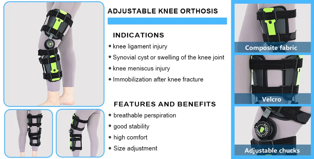 Angle Adjustable Knee Brace Orthopedic Hinged Knee Brace