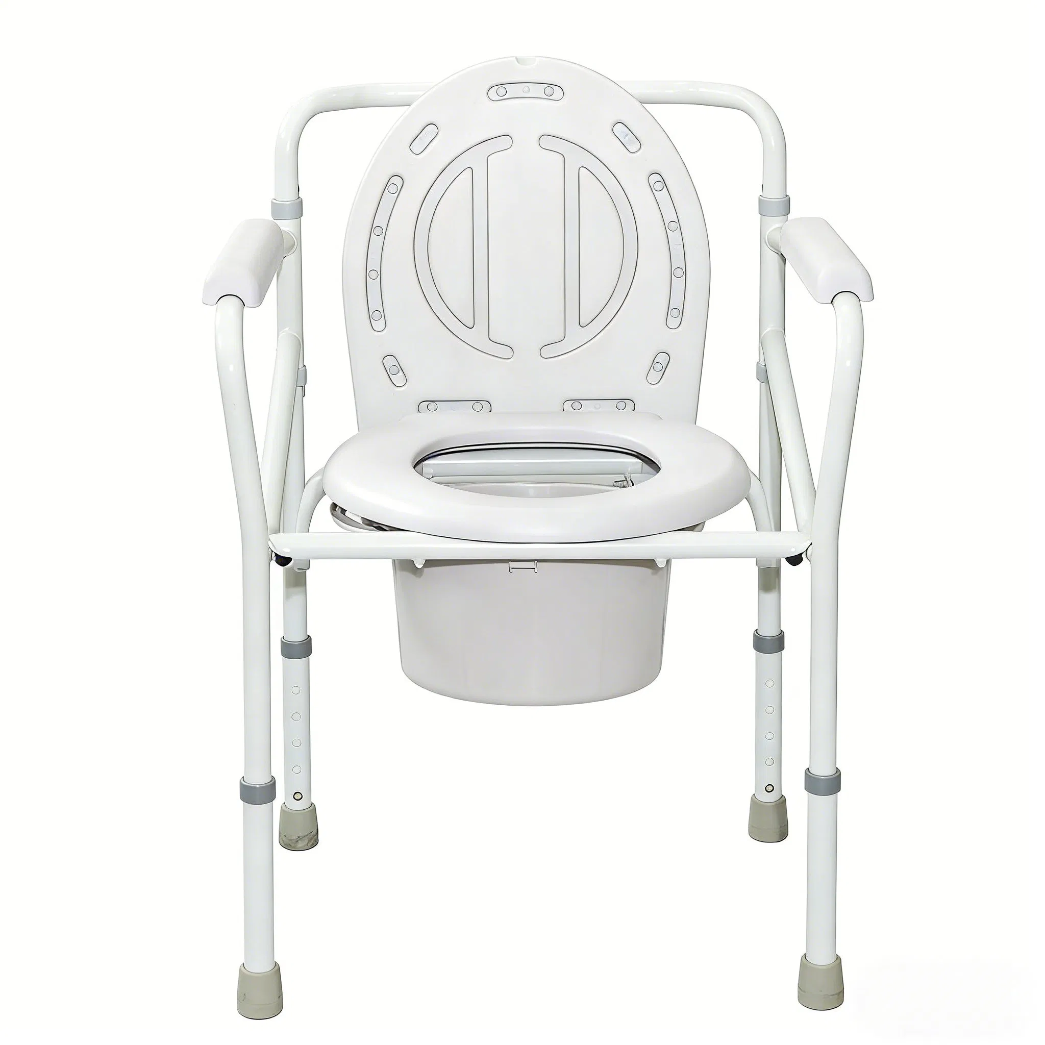 Aluminum Toilet Bedside Commode for Disabled with Detachable Bucket