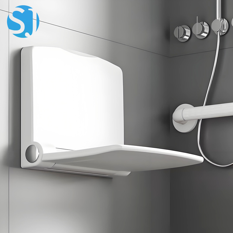 Fold Down Wall Mounted Shower Seat Elderly Disabled Bathroom Safety Stainless Steel Frame Folding Shower Chair Bath Seat