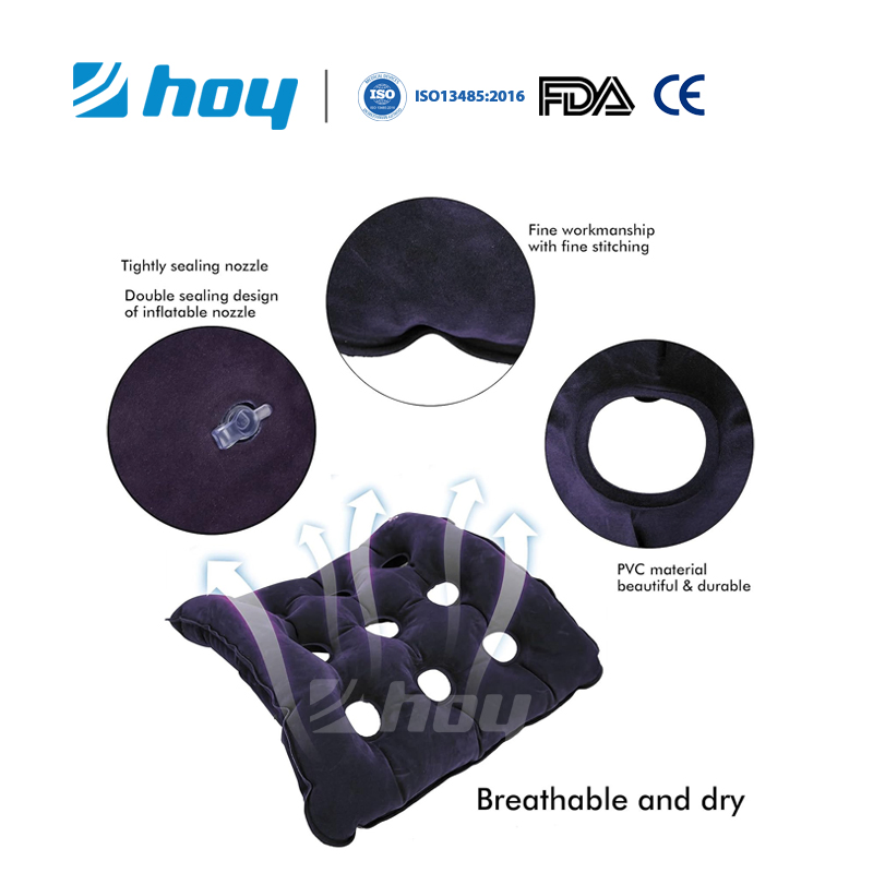 Inflatable Seat Air Cushion Anti-Bedsore Wheelchair Cushion for Elderly Pressure Relief Pile Coating Seat Cushion