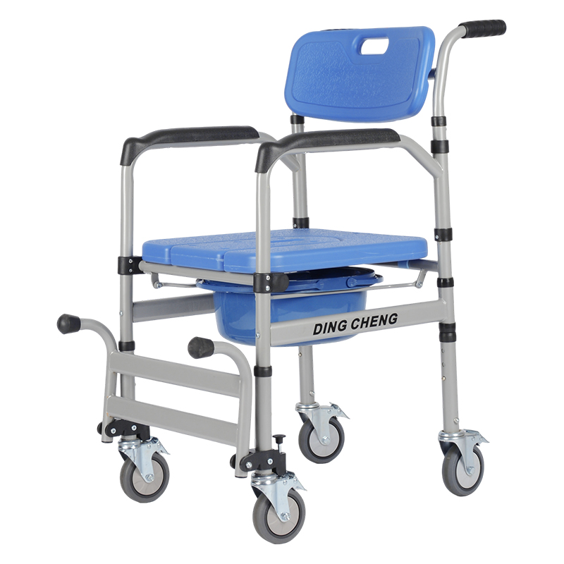 Dl-6022t Original Wheelchair Bed Side Patient-Transfer-Chair Portable Commode Wheel Manual Walker Rollator Toilet Chair for Elderly