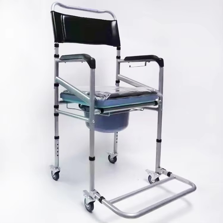 Affordable Medical Portable Wheelchair Commode for Elderly Patient Transfer