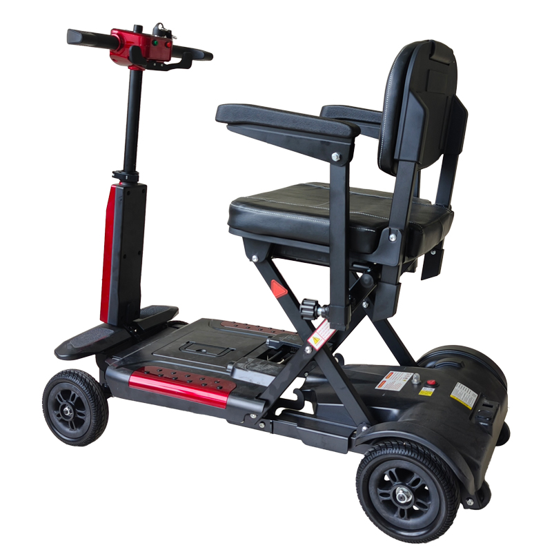 Aluminium Lightweight 4 Wheel Remote Control Automatic Folding Handicapped Mobility Scooter