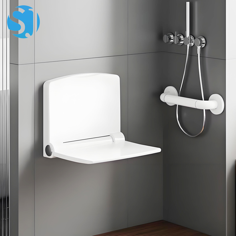 Wall Mounted Space Saving Foldable Shower Seat Bathroom Safety Elderly Disabled Handicap Folding Shower Chair Bath Seat