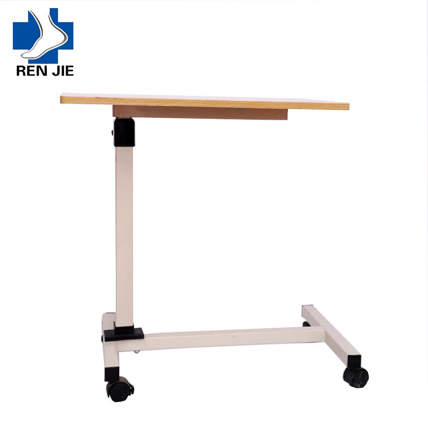 Hospital Furniture Medical Adjustable Overbed Table Bedside Dining Table with Wheels