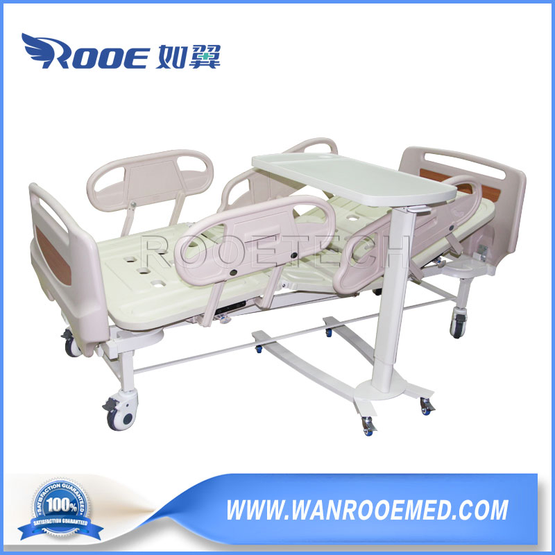 Bdt002c Medical Furniture 930-1230mm Height Adjustable Steel Column Patient Overbed Table