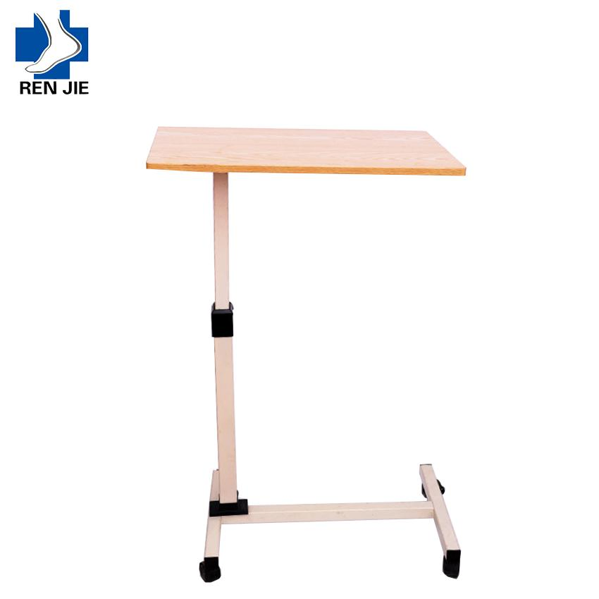 Hospital Furniture Medical Adjustable Overbed Table Bedside Dining Table with Wheels