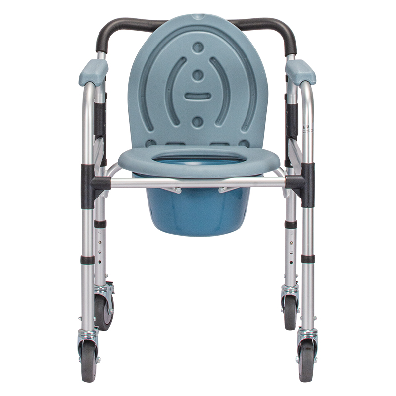 Dl-6023 Flip Design Medical Toilet Elderly/Adult/Patient Rolling Wheelchair Commode Toilet Wheel Chairs for Disabled