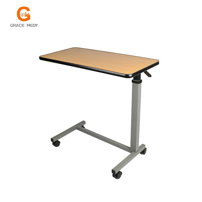 Hospital Furniture Patient Bedside Table Promotion Overbed Medical Hospital Bed Dining Table Adjustable