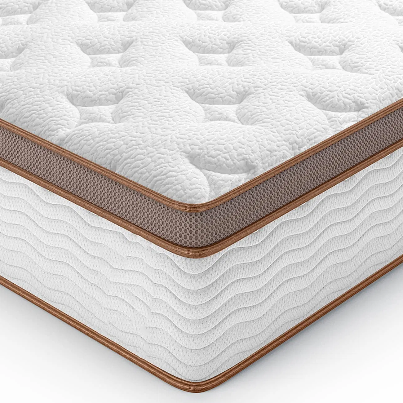 Medium Firm, Individually Wrapped Coils 12 Inch Hybrid Mattress for Pressure Relief &amp; Motion Isolation