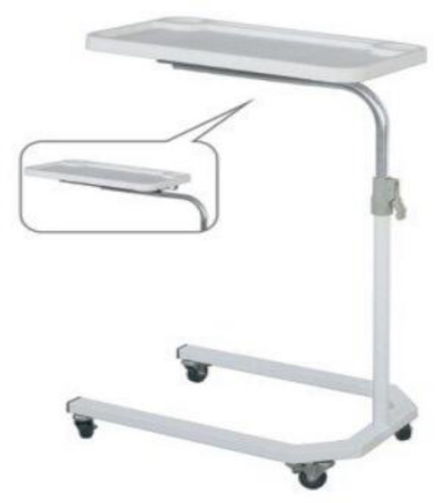 Hospital Overbed Table Movable Bedside Table with Good Quality Gas Spring
