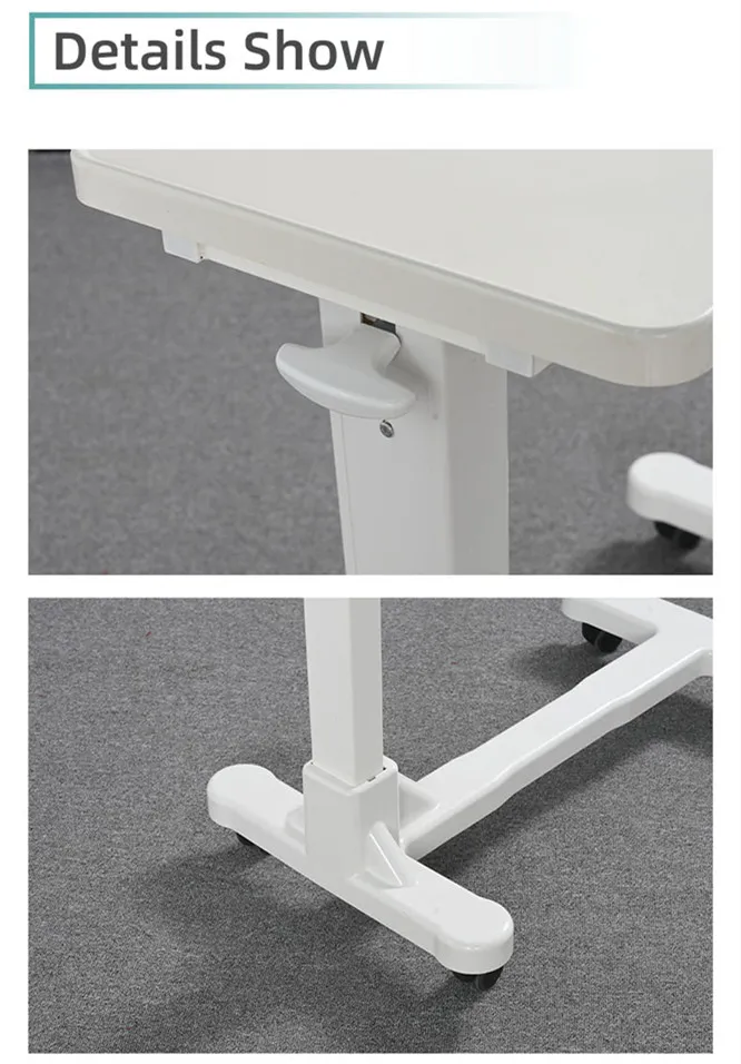 Hospital Overbed Bedside Table Height Adjustment