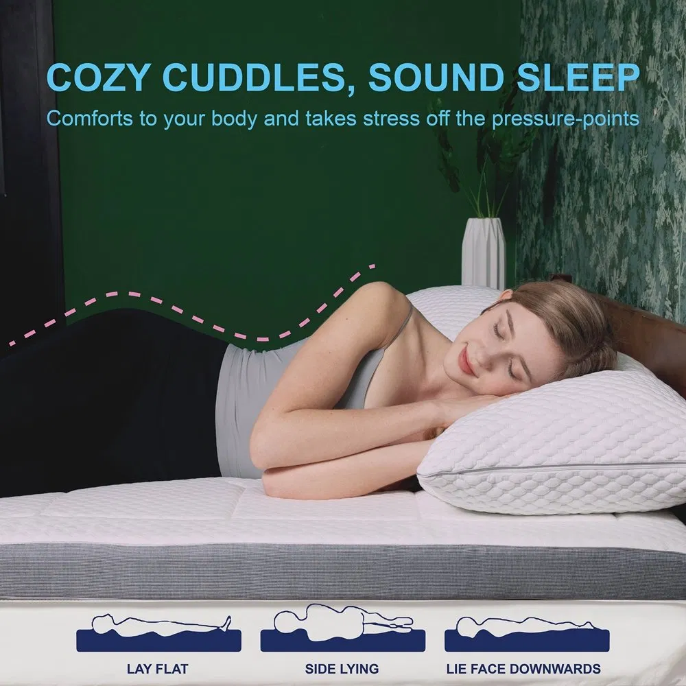 Gel Memory Foam Mattress Topper for Pressure Relief, Premium Soft Mattress Topper with Removable &amp; Washable Cover