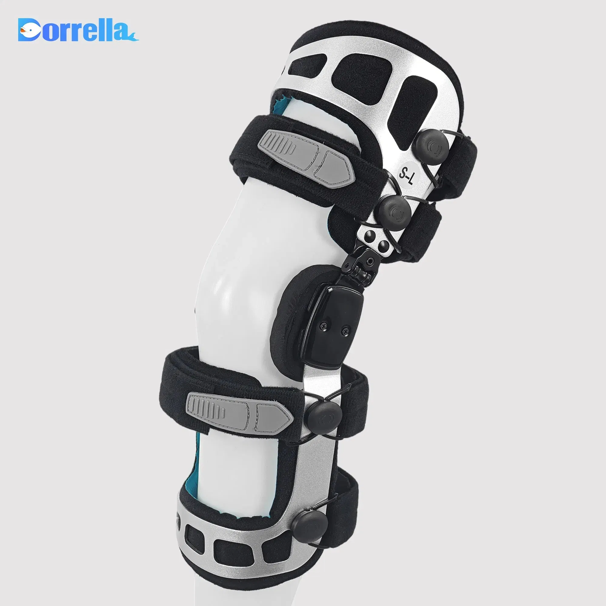 Hinged Leg Immobilizer Orthopedic OA Knee Brace Stable Metal Shell for Physical Therapy Knee Brace