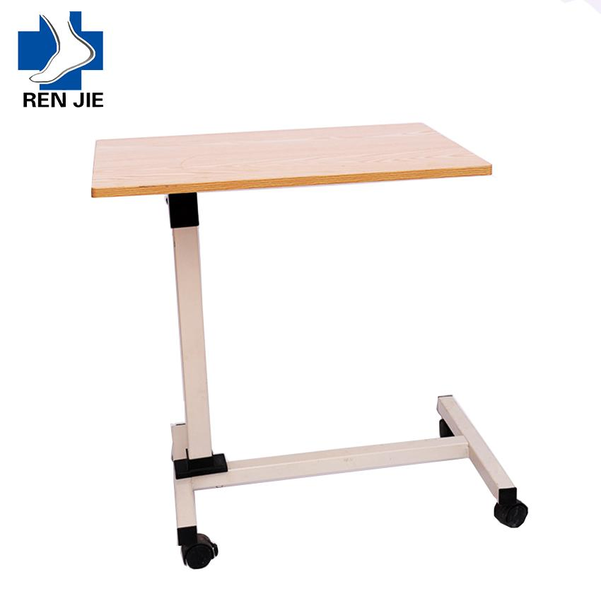 Hospital Furniture Medical Adjustable Overbed Table Bedside Dining Table with Wheels