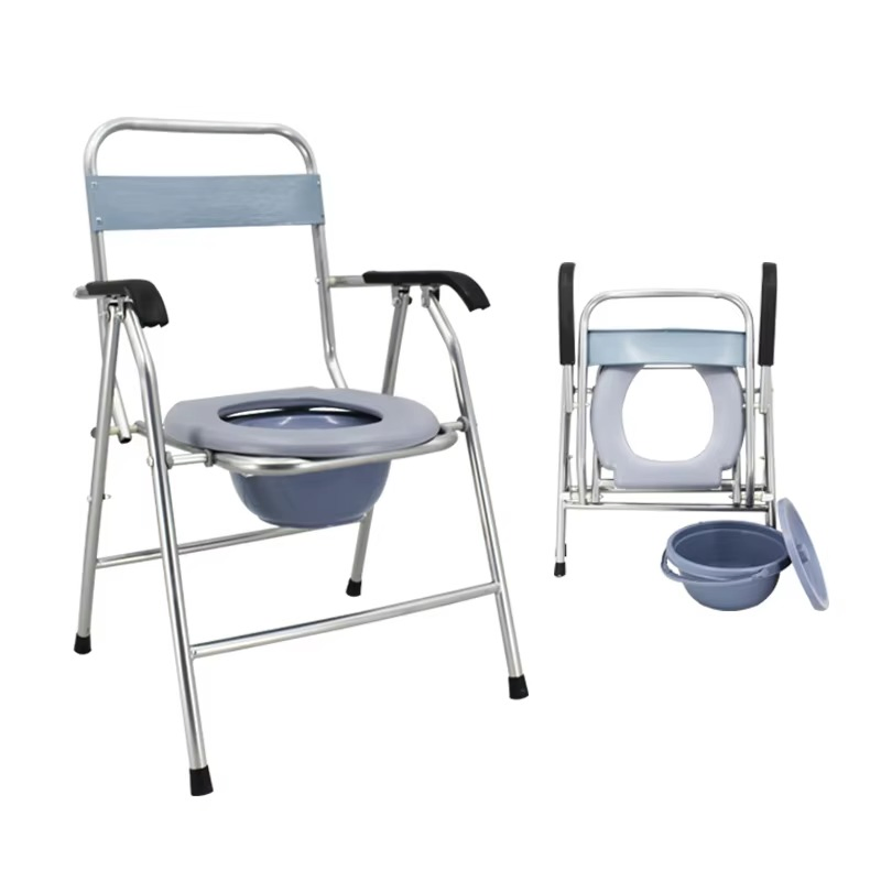 Affordable Patient Transfer Wheelchair Commode for Elderly Care