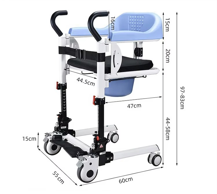 Affordable Patient Transfer Wheelchair Commode for Elderly Care