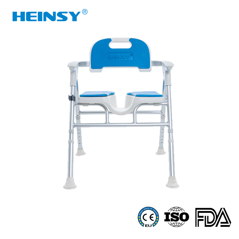 Hes-6502 Height Adjustable Lightweight Promotion Aluminum Alloy Promotion Rotatable Bath Shower Chair Seat for Elderly Tsa09