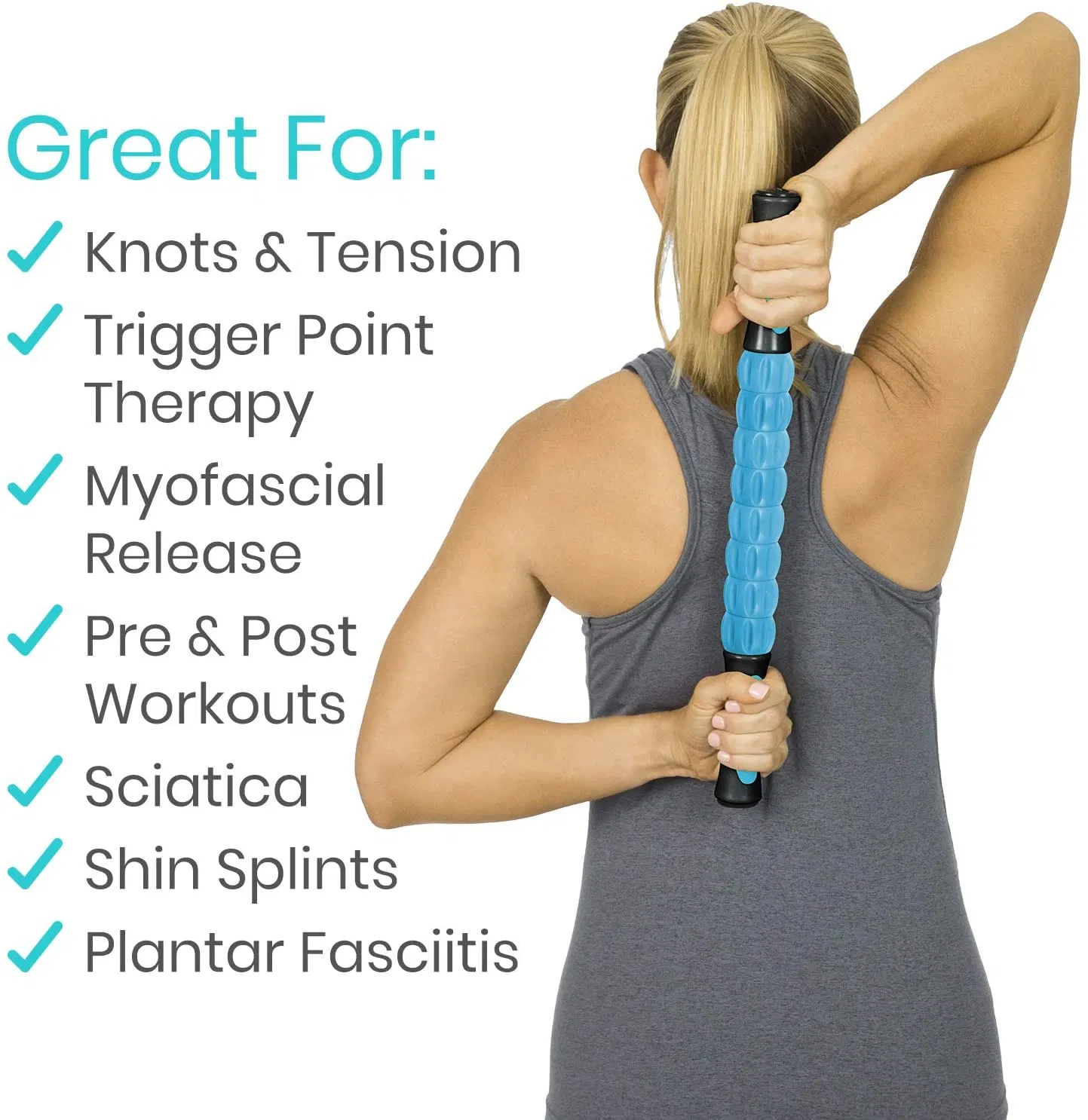 Muscle Roller Stick Body Massage Roller Stick Tool for Relieve Sore Muscles Cramping Tightness Physical Therapy