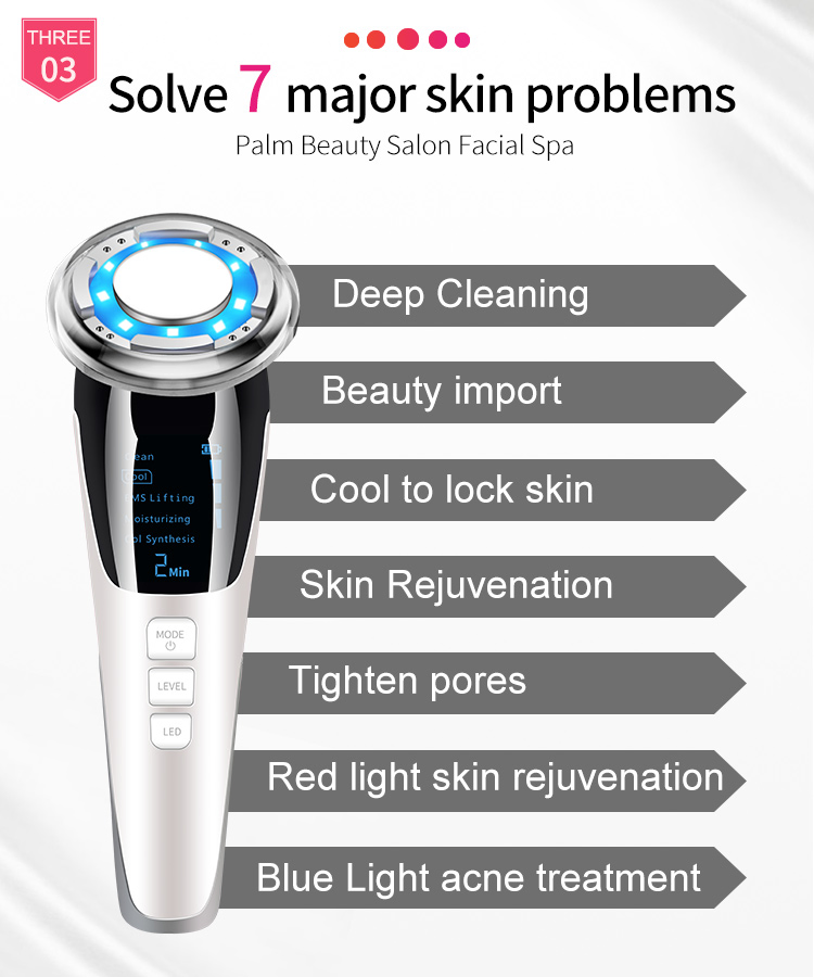 Red Light Therapy for Anti-Aging Facial Wand, Cold Mold &amp; Warm Deep Clean Skin Care Tools