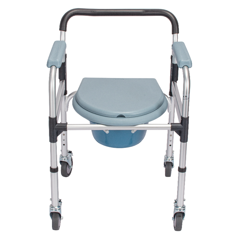 Dl-6023 Flip Design Medical Toilet Elderly/Adult/Patient Rolling Wheelchair Commode Toilet Wheel Chairs for Disabled