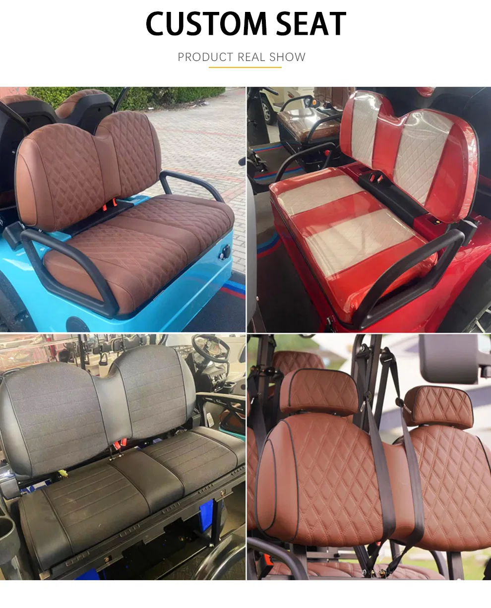 72V-AC-Mini-Electric-Golf-Cart-Buggy-Gold-Color-4-Seat-Golf-Cart-with-Lithium-Battery-CE-Certified-and-Tail-Caddie-Equipment 4