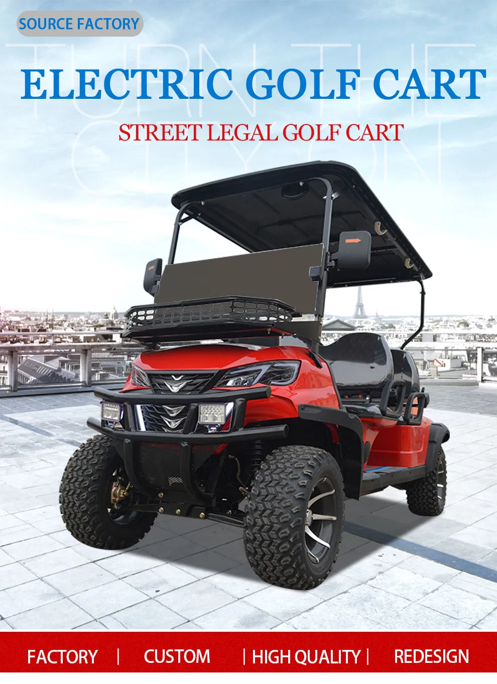 72V-AC-Mini-Electric-Golf-Cart-Buggy-Gold-Color-4-Seat-Golf-Cart-with-Lithium-Battery-CE-Certified-and-Tail-Caddie-Equipment 1
