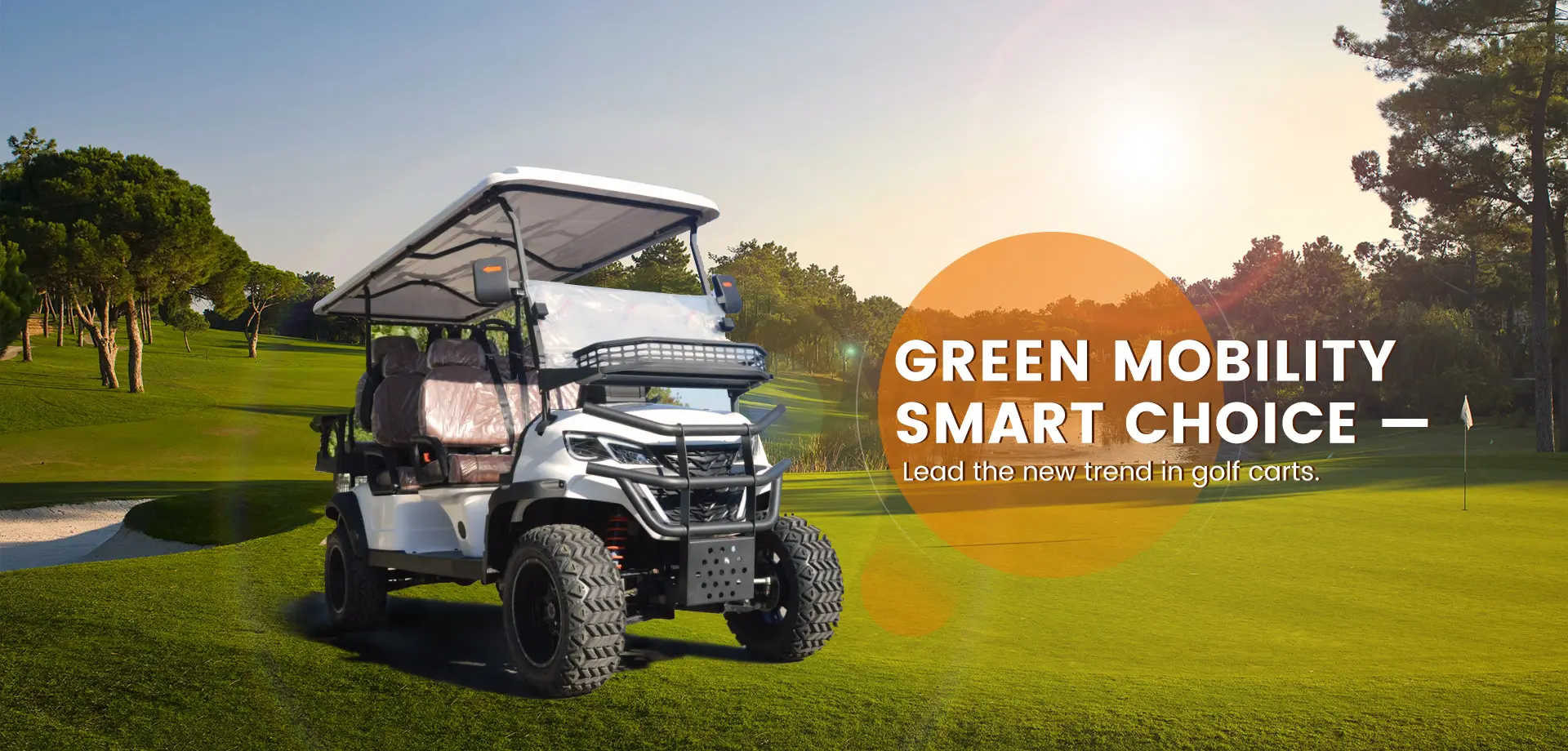 Leibin electric golf cart on a resort golf course