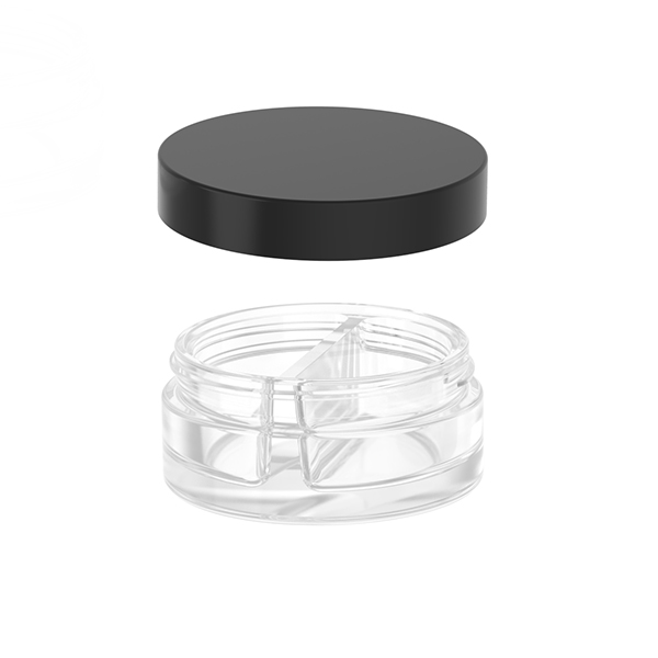 High-Quality 100g Custom Cream Glass Dual Jar with Black Cap Supplier, Product