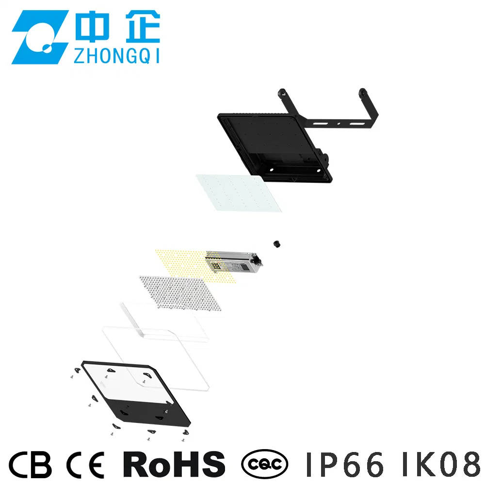 LED Flood Light IP66 120lm/W 5000K Ik08 Zhaga High Lumenanti-Glare Quality Waterproof Dimmable Dali Sensor 5 Years Warranty OEM ODM 400W 450W 480W 600W CE