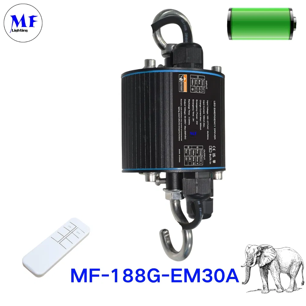 High Bay Light LiFePO4 Battery Back up IP65 15W-3h/20W-2h/30W-1.5h Discharge Time Self-Detect LED Emergency Driver Power Supply Emergency Conversion Kit