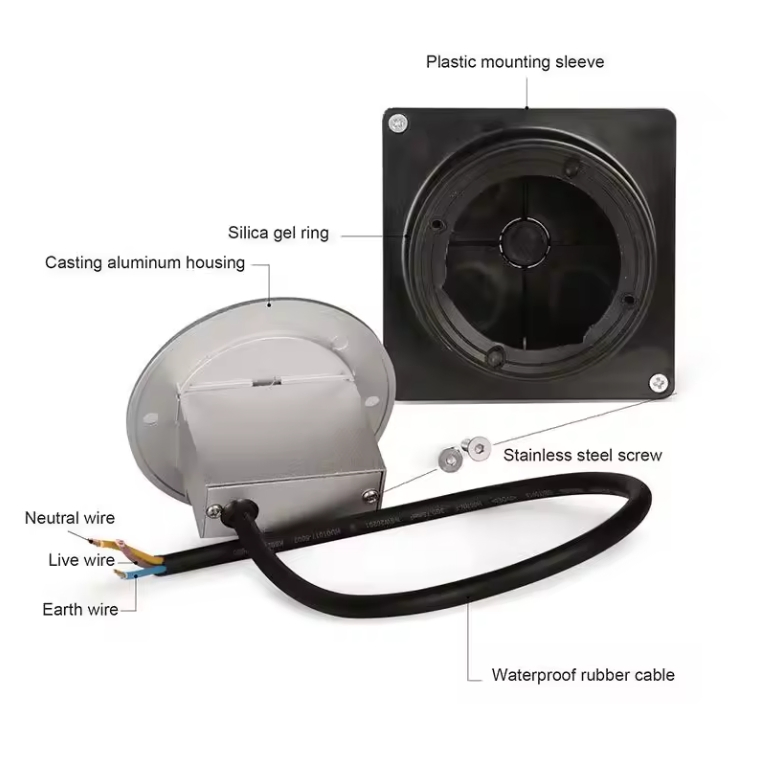 12V Aluminium IP65 Outdoor LED Recessed Mounted Step Light Wall Light Stair Light