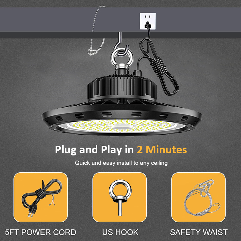 Aluminum Waterproof UFO for LED High Bay Light IP66 SMD Chip High Brightness for Warehouse Factory Workshop Outdoor Lighting