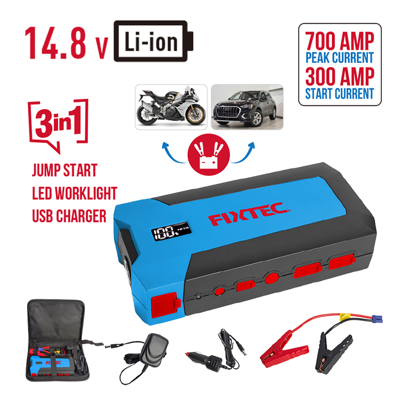 Fixtec 12V Car Jump Starter 8000mAh Emergency Power Supply LED Light Car Emergency Starting Power