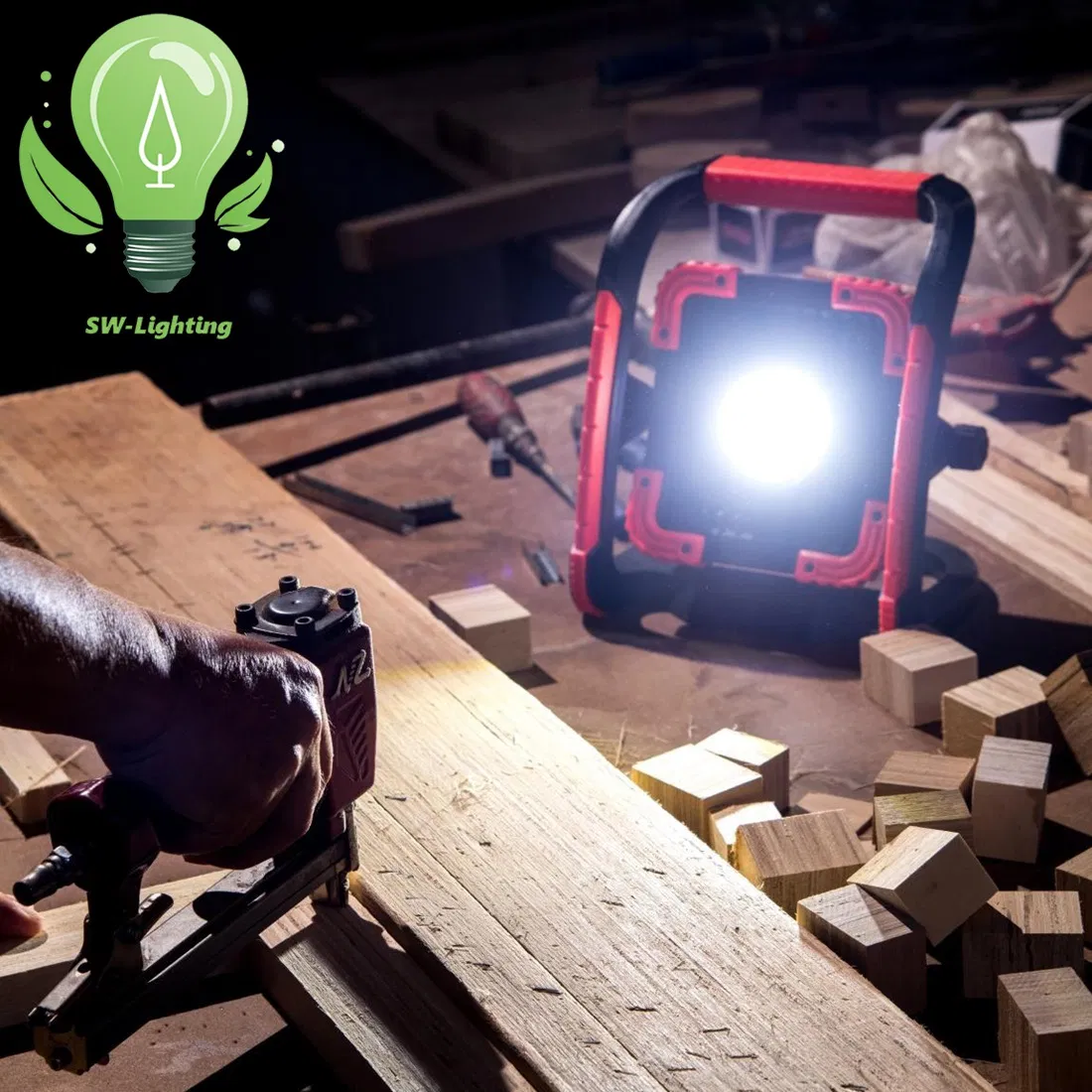 30W Rechargeable LED Work Light Portable Floodlight 3000lm with IP65 Waterproof