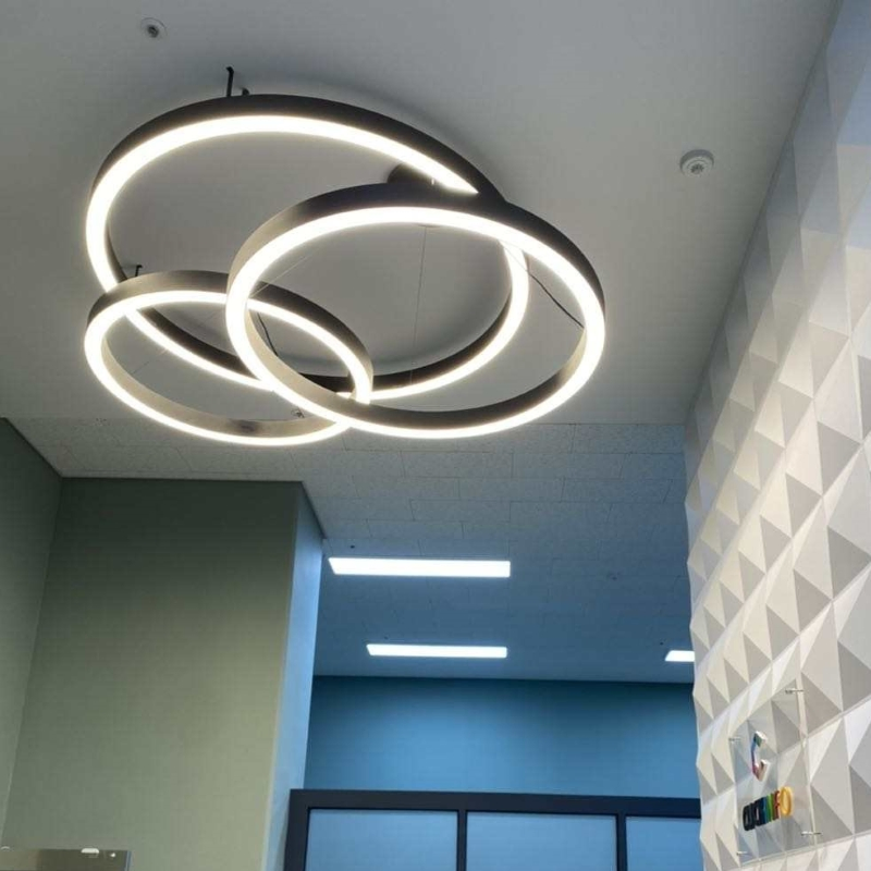 40mm Slim 0-10V Dimmable Aluminum Diameter 640mm 15W LED Halo Linear Light