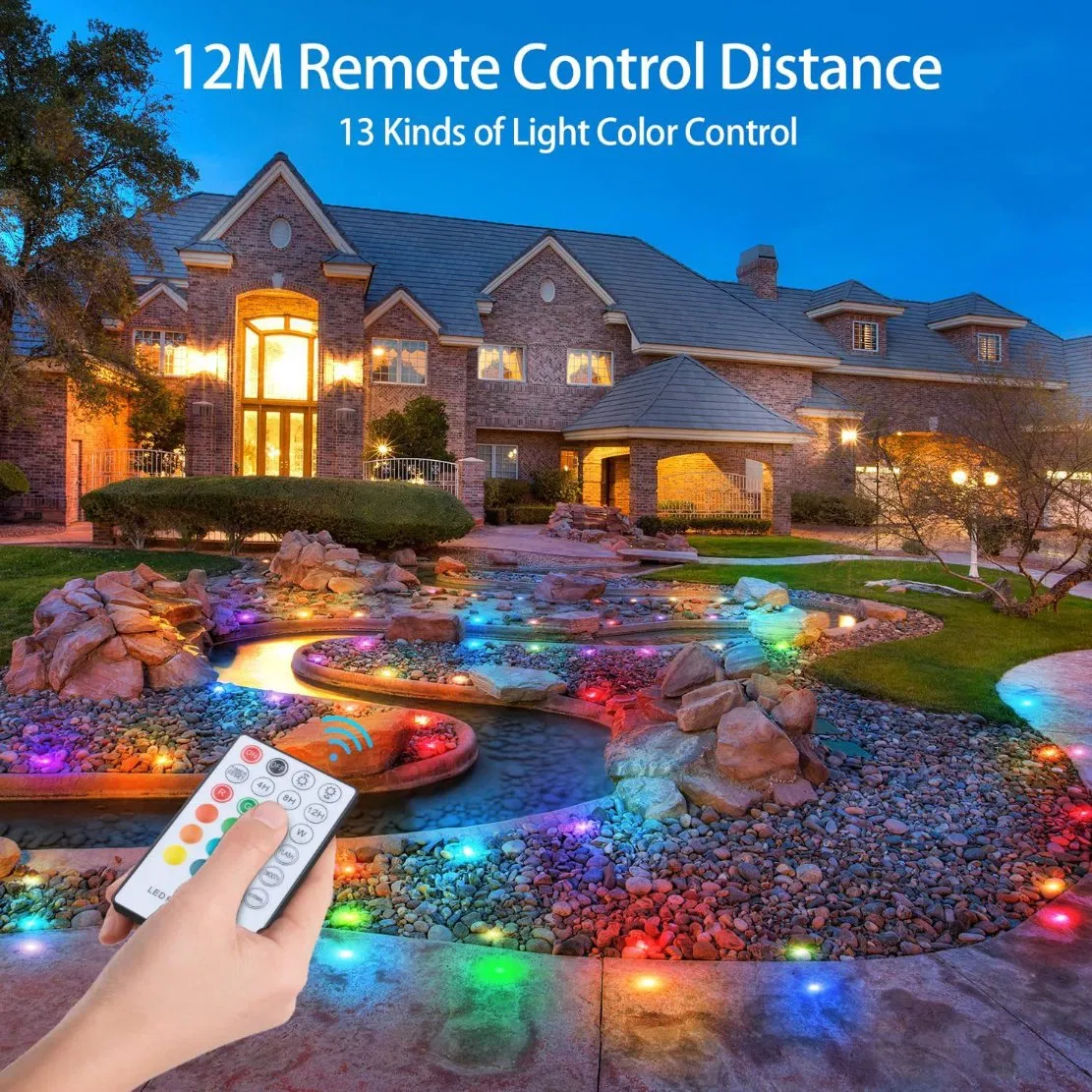 Recessed RGB Deck Lights Step Stair Round Garden RGB LED Underground Light