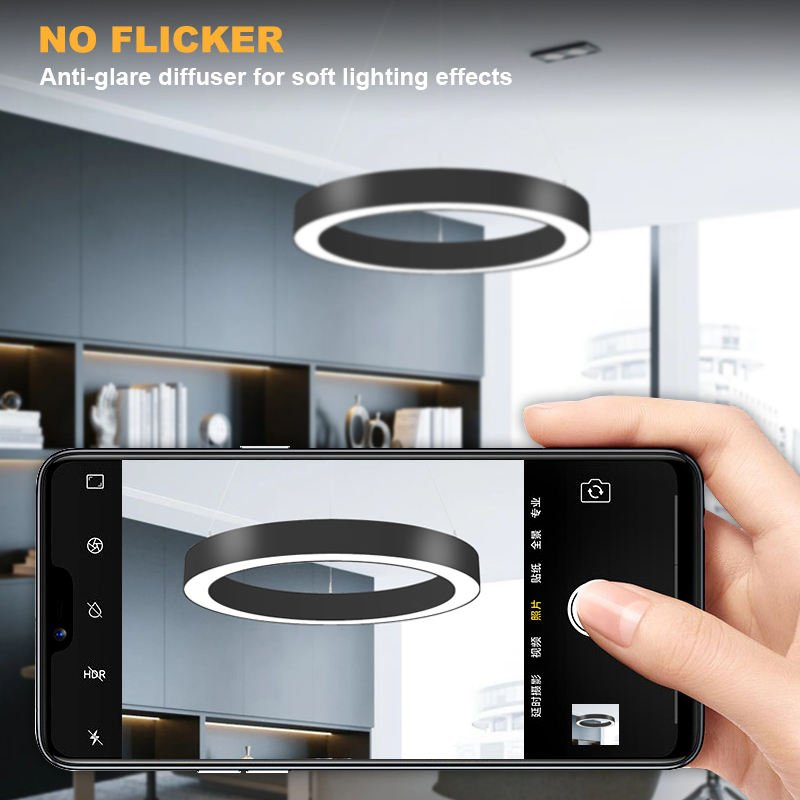 High Quality 40W/60W Indoor Modern LED Pendant Light Round Suspended Linear Light