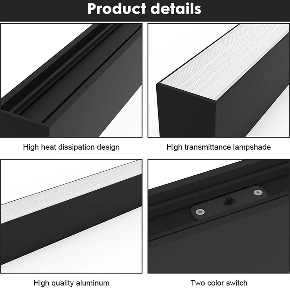 2.4 Inch LED Batten Linear Light Fixtures Surface-Mounted Dimmable 0/1-10V Ceiling Mounted Modern Linear Lighting