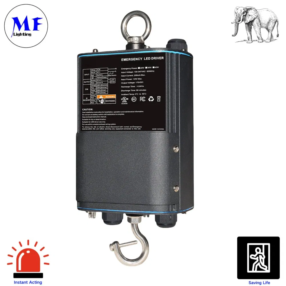 Factory Price 25W 30W 40W Li-ion Battery LED Emergency Driver Panic Emergency Powerpack Backup Ballast Emergency Light Kit UL Listed LED Emergency Driver