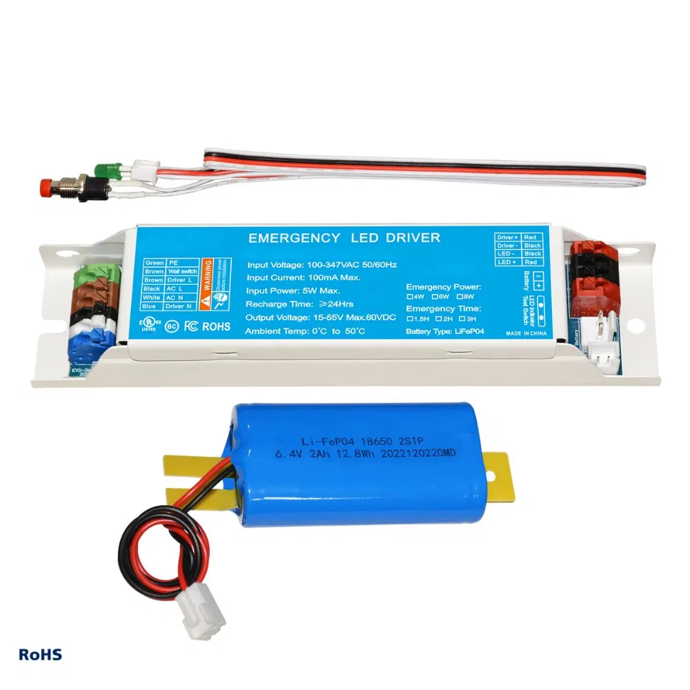 Factory Price UL924 4W 5 Years Panic Emergency Powerpack Emergency LED Driver with Li-FEP04 2000mAh-6.4V Battery
