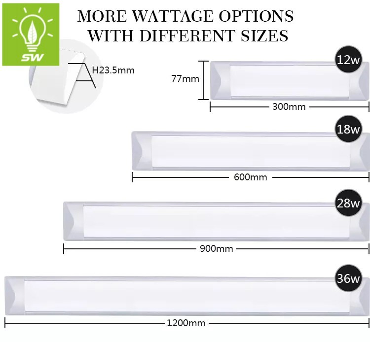 High Power Watrer Proof Lighting 20W 40W Ceiling Surface Tube Lamp Mounted LED Batten Light