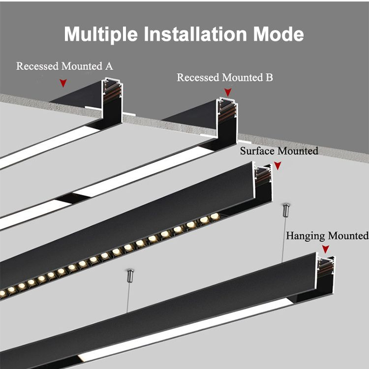 Adjustable 1/2/3m Magnetic LED Track Light - Aluminum Rail for Fabric Stretch Ceiling