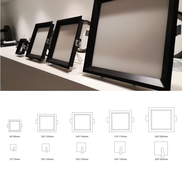 Minimalist White 5W 9W 12W 16W 22W Square LED Ceiling Panel Light Indoor Recessed Panel Light